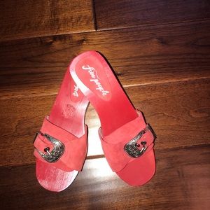 Free People Red clog shoes. Size 6.